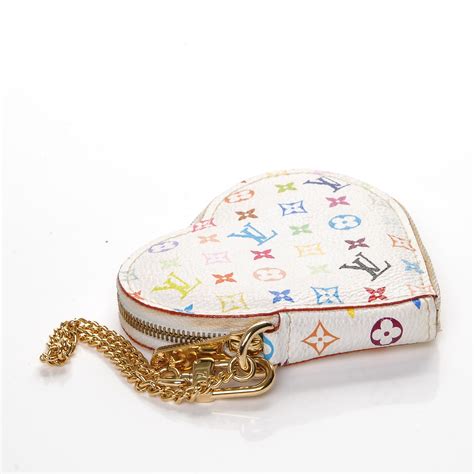 Authentic Louis Vuitton Monogram Multicolor Heart Coin Case 